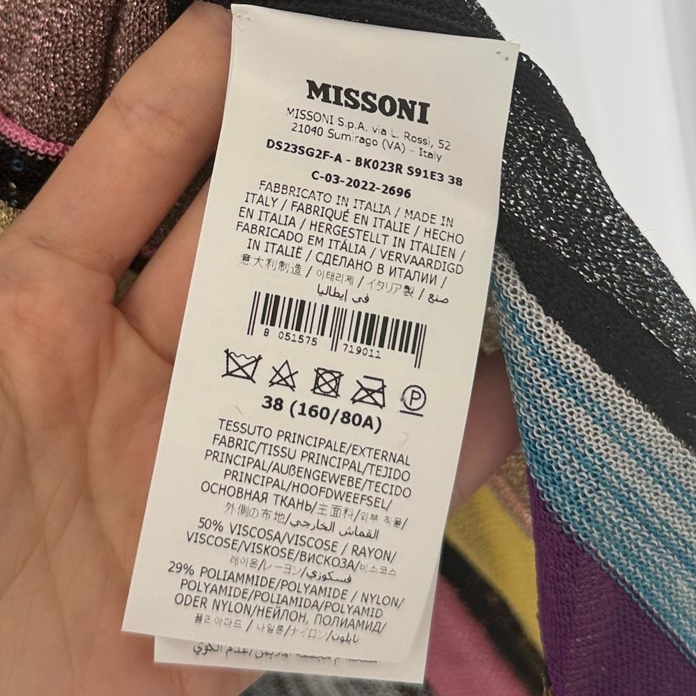 Like new Missoni Pleated sleeveless mini-dress with sequins $1,530 38 - Picture 5 of 7